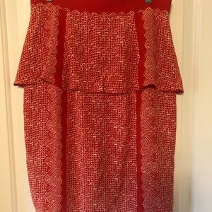 Plenty by Tracy Reese Red Patterned Pencil Skirt